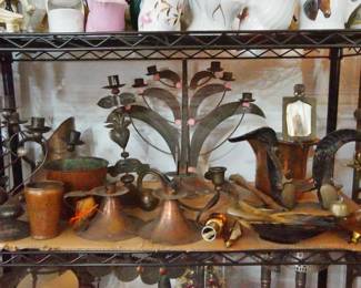 Vintage Mexican Copper pieces and candelabras