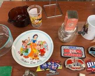 Schmid Bros Japan Disney Mother's Day Plate & Drinking Glas Snow White & 7 Dwarves -