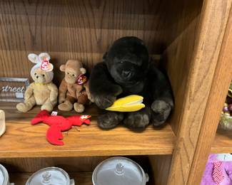 Ty Beanie Baby Ester Bunny Bear & Bongo the Monkey - Plush Gorilla