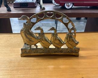 Brass Duck Themed Napkin Holder