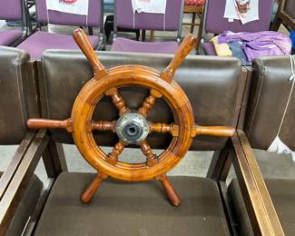 Decorative Wooden Ship Wheel