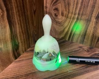 Fenton Uranium Satin Custard Glass Bell