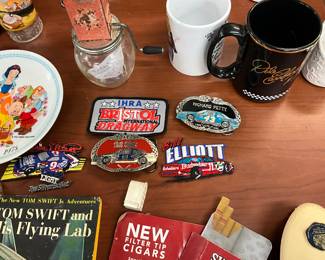 Assorted NASCAR Patches & Dale Earnhart Coffee Mug