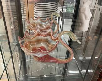 Hand Blown Art Glass Swan