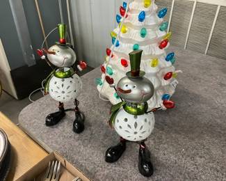 Pier 1 Imports Snowman Candle Holders