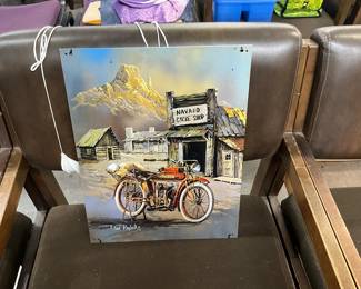 Ted Blaylock Metal Sign "Navajo Cycle Shop"