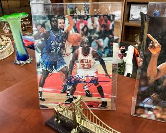 Michael Jordan & Shaquille O'Neal Signed Pic