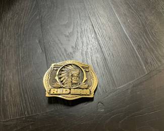 Brass Red Man Chewing Tobacco Belt Buckle