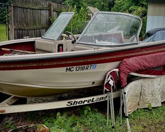 The image shows a 1999 Crestliner 1750 Sportfish boat on a ShoreLand'r trailer
More pictures to follow.