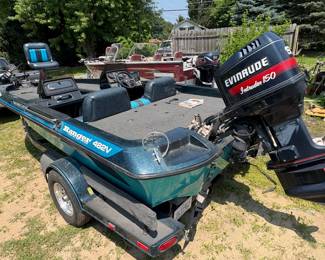 1991 Ranger Bass boat with a 150 Evinrude outboard motor.
This boat has been stored indoors its entire life! More pictures to follow once this boat is pulled out of storage, cleaned, tested, and detailed.