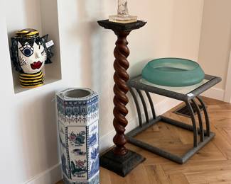 Victorian turn wood pedestal and more