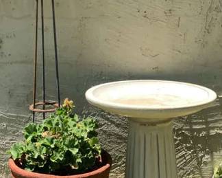 Bird Bath and Garden Stick Art
