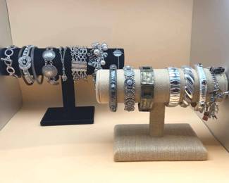 Vintage Metallic Silvertone Bracelets