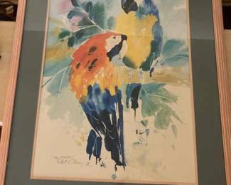 Two Friends Parrot Art by Robert A. Fleming