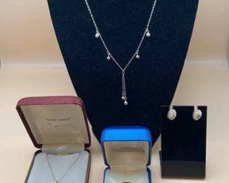 14K Yellow Gold Necklaces, Ring Earrings