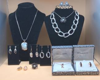 Jewelry Ensembles With Stone Crystal Some Sterling Silver
