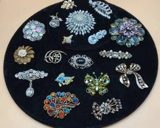 Vintage Rhinestone Faux Brooches