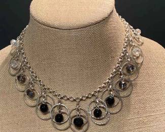 Black Silvertone Statement Necklaces