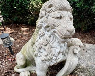 1 of 2 Large cement, Lions