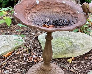 Cast-iron birdbath