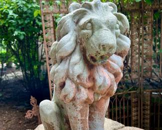 1 of 2 Smaller concrete Lions  