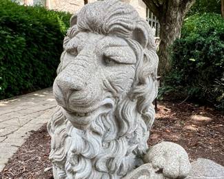 1 of 2 large cement, Lions