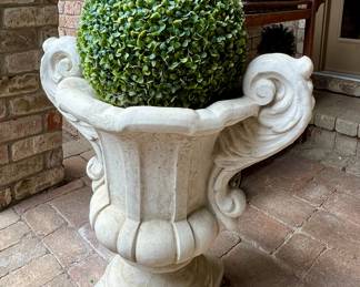 1 of 2 large cement, planters