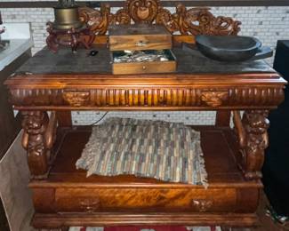 ORNATELY CARVED SERVER / SIDEBOARD