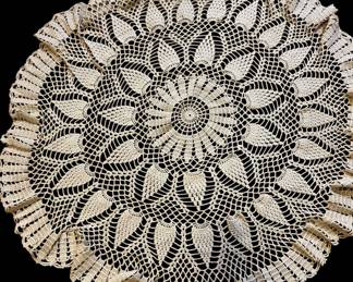 Lace Table Cover and Hand Crocheted Items