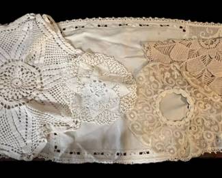 Collection Of Antique Lace Runner Doilies