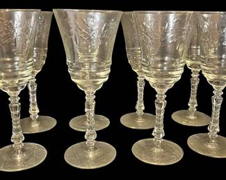 Libbey Rock Sharpe Arctic Rose Wine Glasses