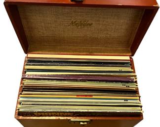 Vintage Vinyl Records and Case