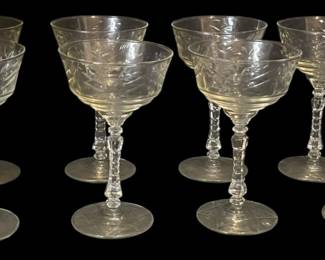 Libbey Rock Sharpe Arctic Rose Goblets