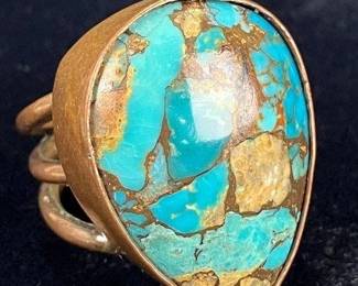 Handcrafted Turquoise and Copper Ring