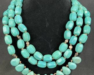 Turquoise Stone Statement Necklace