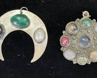 Pair of Natural Stone Pendants