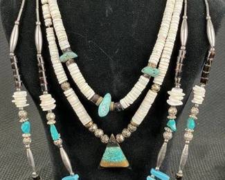 Group of Three Turquoise Necklaces