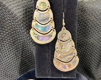Abalone and Sterling Silver Ring and Earring Set