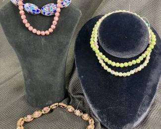 Cloisonne Bead Grouping with Gold Detailing