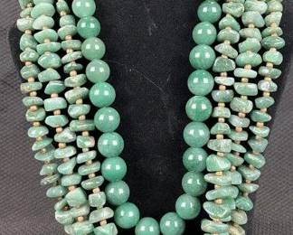 Grouping of Jade Bead Necklaces