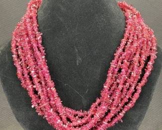 Four Natural Purple Tourmaline Necklaces