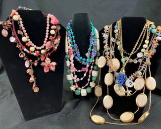 Multicolored Necklace Assortment Featuring Stone and Shell
