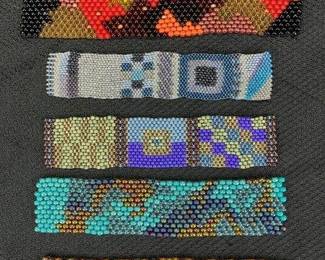 Five Handcrafted Vibrant Color Beaded Bracelets