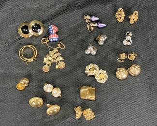 Vintage Earring Assortment Featuring Swarovski and Trifari