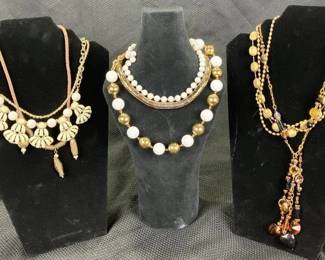 Gold Tone Necklace Jewelry Grouping