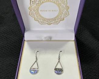 Annika Witt Sterling Silver and Abalone Earrings
