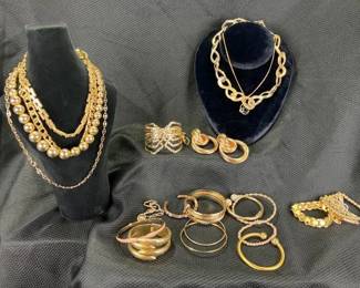 Jewelry Assortment Featuring Goldtone