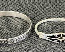 Group of Four Sterling Silver Bangle Bracelets