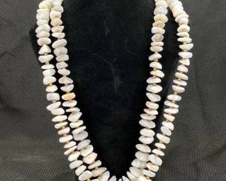 Moonstone Chip Bead Necklace Pairing with Gold Tone Beading