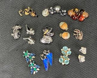 Vintage Earring Assortment Featuring Swarovski and Coro